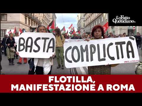 Flotilla, corteo a Roma dopo i nuovi abbordaggi di Israele: "Governo e Ue silenti e complici" thumbnail