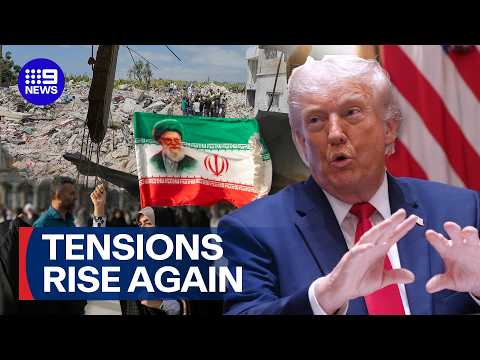 Trump threatens to 'blow up' ally as US carries out fresh strikes on Iran | 9 News Australia thumbnail