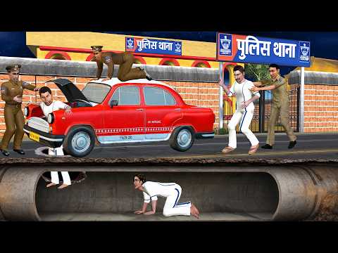 Vintage Car Mein Underground Secret Tunnel Thief Jail Escape Hindi Kahani Moral Stories Comedy Video thumbnail