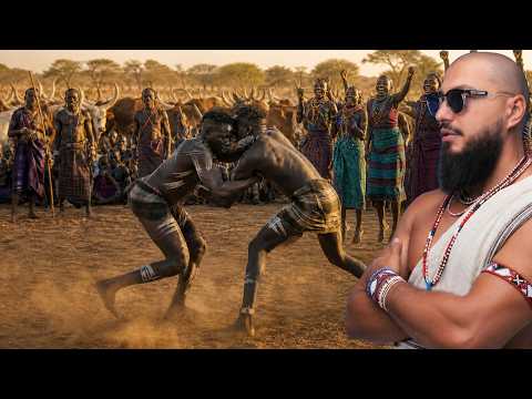 You Have Never Seen Traditional Wrestling Of Giants - Mundari Tribe, South Sudan 🇸🇸 (fascinating) thumbnail