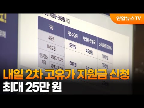 내일 2차 고유가 지원금 신청…최대 25만 원 / 연합뉴스TV (YonhapnewsTV) thumbnail