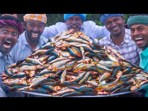 FISH | Sardines Fish Recipe | Mathi Meen Varuval & Kuzhambu Cooking in Village | Fish Fry & Curry thumbnail