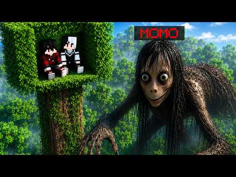 สร้างบ้านลับในต้นไม้ เพื่อหนีจาก ผีโมโม่ อยู่ข้างบ้าน จะรอดไหม (Minecraft MoMo) thumbnail