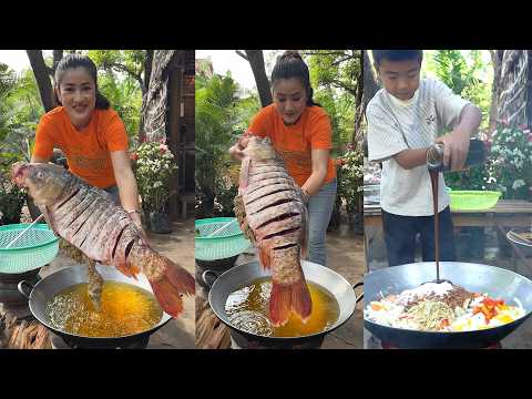 Yummy big fish cooking | Big fish recipe | Mother and children cooking thumbnail