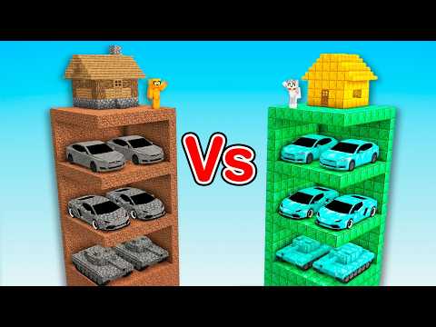 GARAJE NOOB vs PRO en UN SOLO CHUNK de MINECRAFT thumbnail