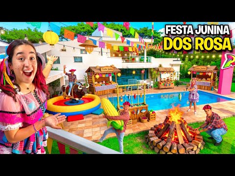 TRANSFORMAMOS A MANSÃO EM UMA FESTA JUNINA *Arraiá dos Rosa ! thumbnail