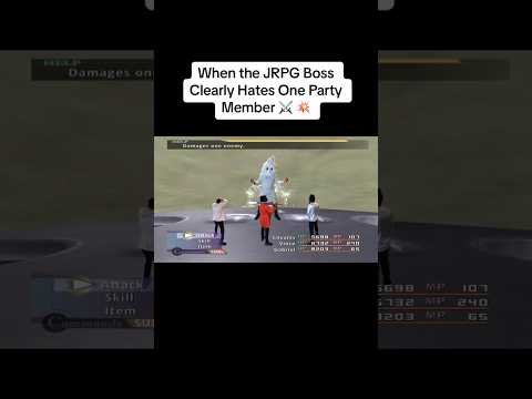 ⚔️JRPG BOSSES ALWAYS HAVE A PARTY MEMBER THEY HATE 😂 #jrpg #gaming #skit thumbnail