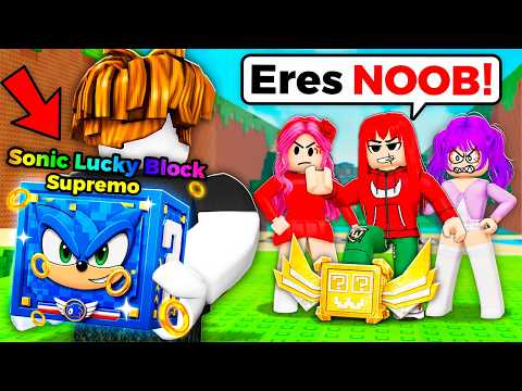 Fingí ser NOOB y REGALÉ LUCKY BLOCKS ADMIN en Kick a Lucky Block... thumbnail