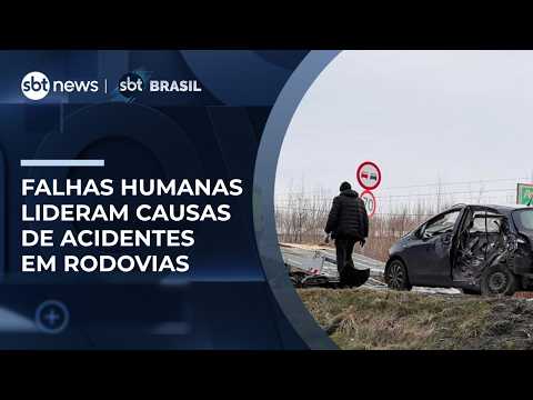 Falhas humanas são principais causas de acidentes nas rodovias federais, aponta estudo | #SBTBrasil thumbnail