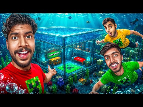 We Built a Underwater Secret House in Minecraft ?!! thumbnail