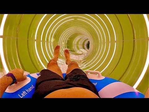 LED Tunnel Water Slide at Center Parcs Nordborg Resort #denmark  thumbnail