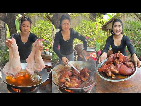 Yummy pork legs cooking | Braised pork legs recipe thumbnail
