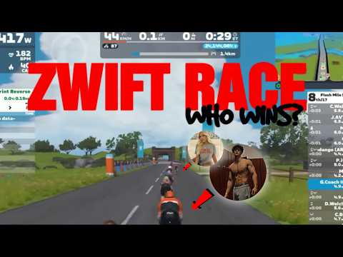 Fit Girl Vs Bodybuilder In A Zwift Race thumbnail