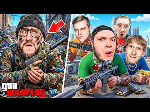 ОХОТА ДРУГ на ДРУГА но ОН ИСПОЛЬЗОВАЛ ЗАПРЕЩЕННЫЙ ПРИЕМ! 5 ЧЕЛОВЕК но ТОЛЬКО 1 ВЫЖИВЕТ! (GTA 5 RP) thumbnail