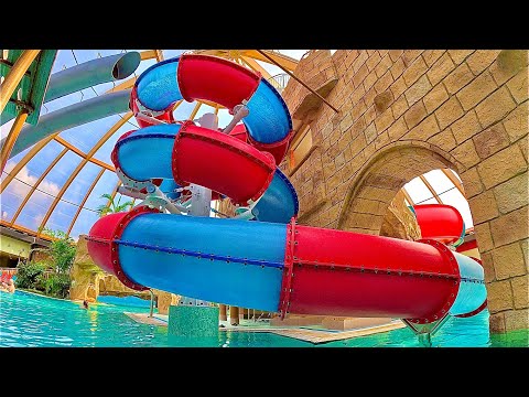 Spiral Water Slide Ride 🌪️💦 | Indoor Water Park Germany 🇩🇪 thumbnail