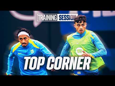 UNREAL TOP CORNER GOALS in FC Barcelona Training ??⚽? thumbnail