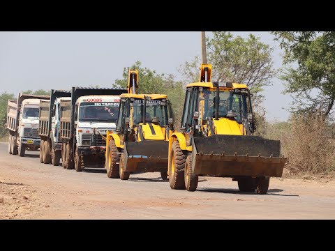New JCB 3dx Xpert with JCB 3dx Xtra Loading Mud in Tata 2518 Truck and Tata Tipper thumbnail