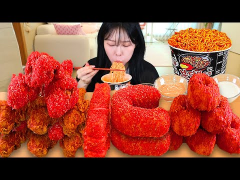ASMR MUKBANG| 직접 만든 치토스 양념치킨 칠리스 핫도그 불닭볶음면 먹방 & 레시피 CHEETOS CHICKEN AND FIRE NOODLES EATING thumbnail