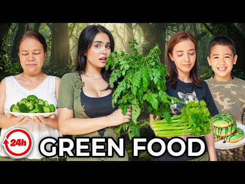 EATING GREEN FOOD FOR 24 HOURS | IVANA ALAWI thumbnail
