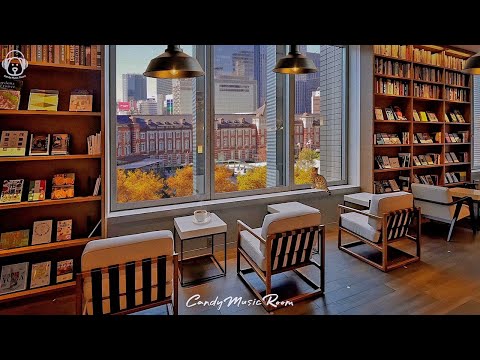 Tokyo Station Book Café Ambience | Jazz Music & Relaxing Bookstore / Cafe Sounds for Study, Focus thumbnail