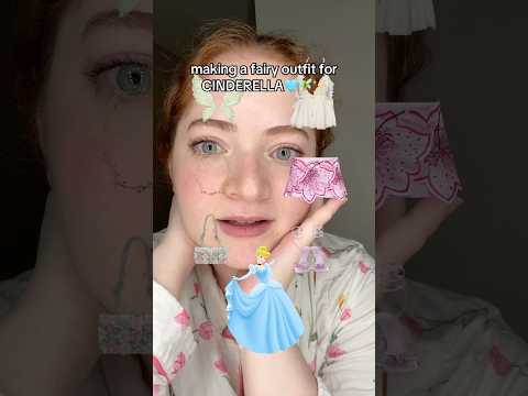 Making a FAIRY outfit for CINDERELLA🧚✨🩵 #cinderella #fairy #youtubeshorts #disney thumbnail