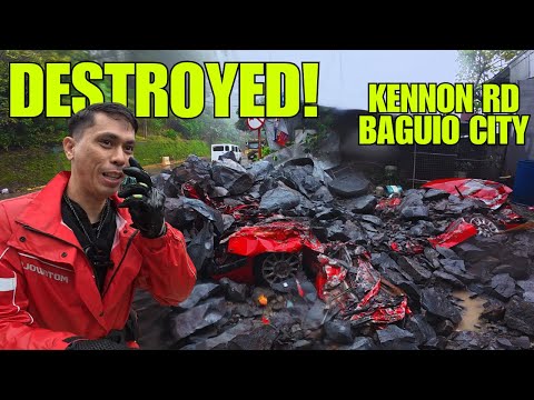 Kotseng Nabagsakan ng Malaking Bato sa Kennon Road Baguio thumbnail