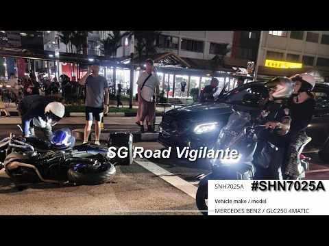 18may2026 #SHN7025A mercedes glc250 fail to conform to red light signal rear ended motorcyclist thumbnail