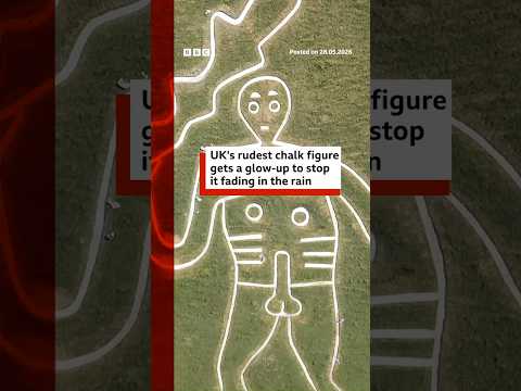 UK's rudest chalk figure Cerne Abbas Giant gets a glow-up. #Dorset #BBCNews thumbnail