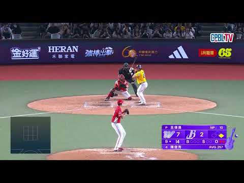 05/22 味全 VS 中信 九局下，呂偉晟關門成功，味全終場7：2擊敗中信，收下六連勝 thumbnail