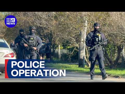 Police converge on house after reports of shots fired | 9 News Australia thumbnail