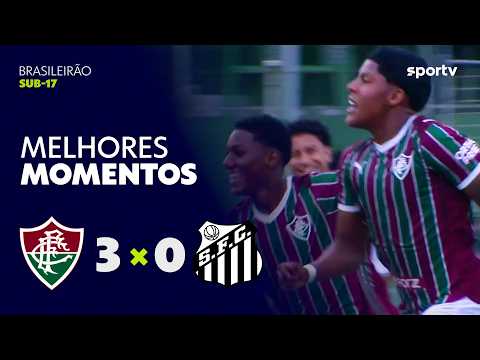 FLUMINENSE 3 X 0 SANTOS | MELHORES MOMENTOS | BRASILEIRÃO SUB-17 2026 | sportv thumbnail