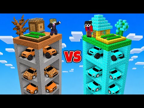 NOOB vs PRO ONE CHUNK CAR GARAGE in Minecraft! thumbnail
