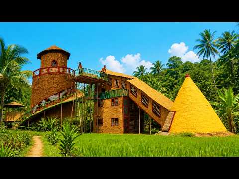 Best Top 2! Building a Multi-Story Mud Castle with WaterSlide and Pool Secret By Ancient thumbnail