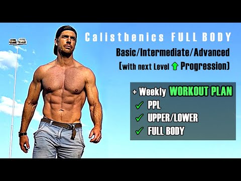 Calisthenics Full Body Workout, Weekly Plan & Exercise Progression (Beginner➞Intermediate/Advanced) thumbnail