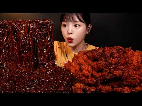 SUB)꾸덕촉촉 짜왕에 매운 내슈빌 핫치킨 먹방!🔥짜장라면 꿀조합 Spicy Chicken & Jjajang Ramyeon Mukbang Asmr thumbnail