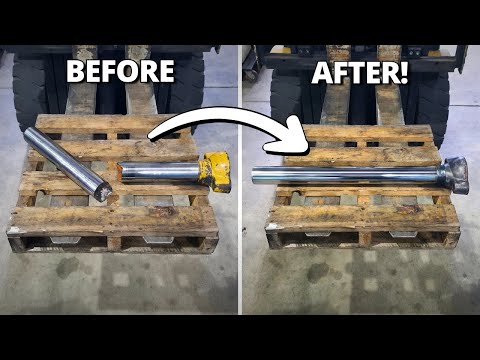 Broken In Half! Making a New Cylinder Rod for CAT 18M Grader thumbnail
