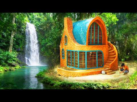 I built a hidden shelter in a large wooden house, 50 Days alone in the forest, ancient skills thumbnail