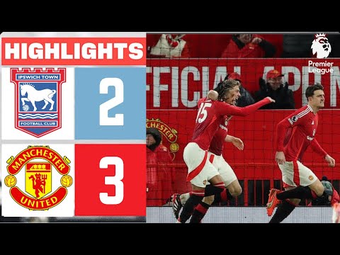 Manchester United vs Ipswich Town 3-2 | Red Card Drama| Premier League 2025 Highlights thumbnail
