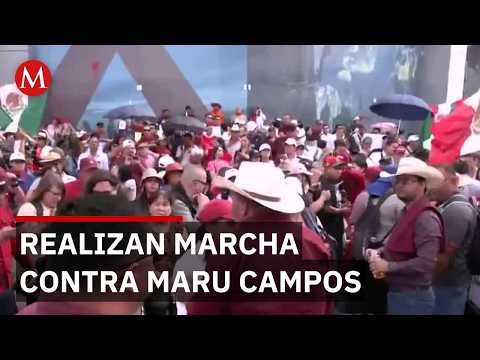 Realizan marcha en Chihuahua contra Maru Campos por la presunta presencia de agentes de EU thumbnail
