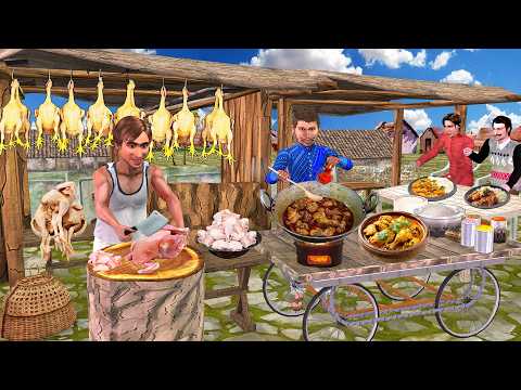 Greedy Brothers Chicken Shop Chicken Curry Cooking Street Food Hindi Kahani Moral Story Comedy Video thumbnail