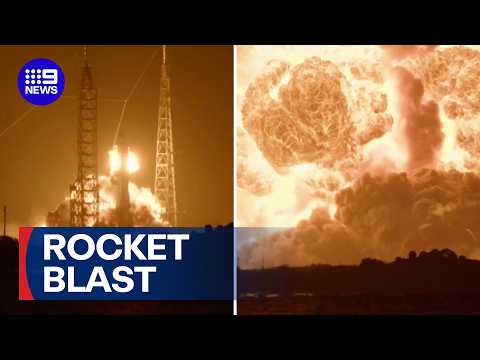 Bezos-owned rocket explodes on launchpad | 9 News Australia thumbnail