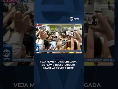 Veja momento da chegada de Flávio Bolsonaro ao Brasil após ver Trump | #CentraldeNotícias thumbnail