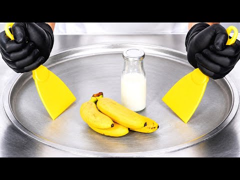 Mini Banana - Ice Cream Rolls | ASMR thumbnail