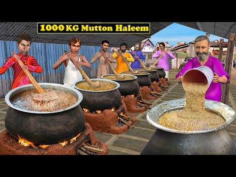 Mutton Haleem World's Famous 1000 Kg Mutton Haleem Cooking Hindi Kahaniya Moral Stories Comedy Video thumbnail