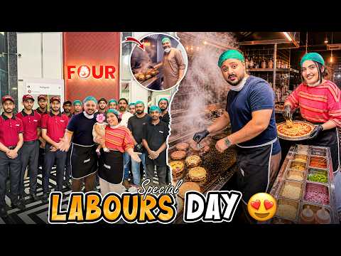 GIVING KING TREATMENT TO OUR EMPLOYEES ??? | New Bag Ki Unboxing Hogai ? | Labour's Day Special ♥️ thumbnail