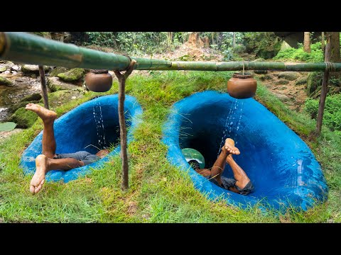 How to Build The Secret Underground Slides Water Park by Ancient Skills thumbnail