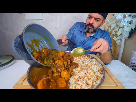 الكاري العراقي الحار باللحم موكبانغ لذيذ Iraqi Style Beef Curry Mukbang thumbnail
