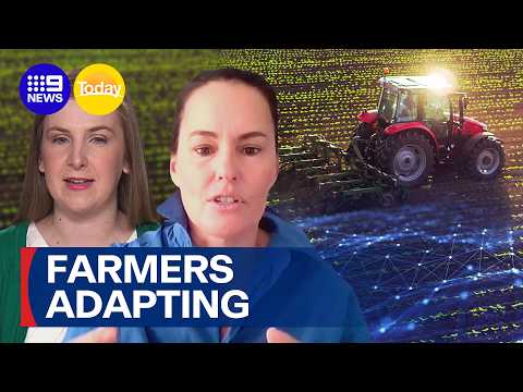 Aussie farmers forced to adapt to new technologies for their business | 9 News Australia thumbnail