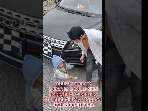 Carrying her away from danger..he received the most beautiful girft from a child. #short,#help,#love thumbnail