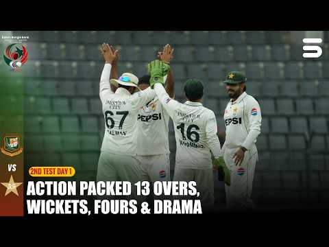 Action Packed 13 OVERS, Wickets, Fours & Drama | Ban vs Pak | 2nd Test | ICC WTC | M9I1H thumbnail
